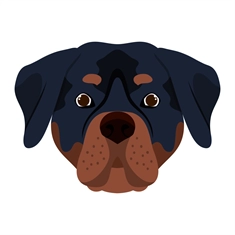 Dog Lovers Theme Rottweiler Dog Face Transparent Sticker